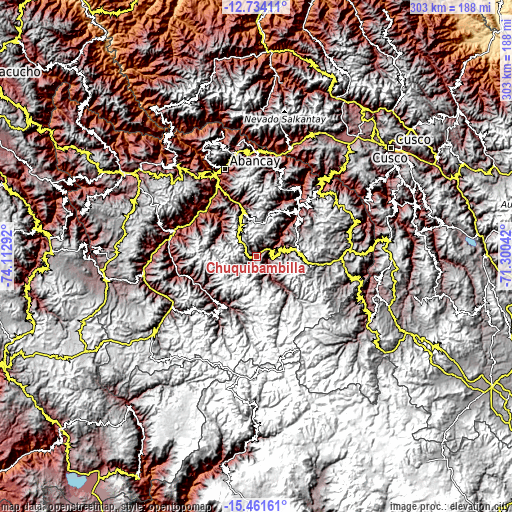 Topographic map of Chuquibambilla