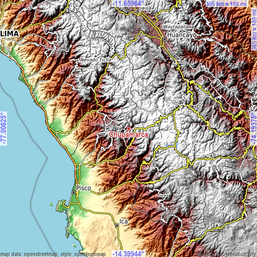 Topographic map of Chupamarca