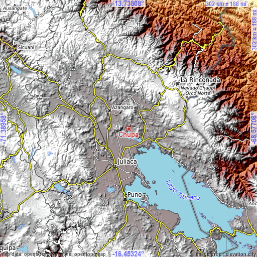 Topographic map of Chupa