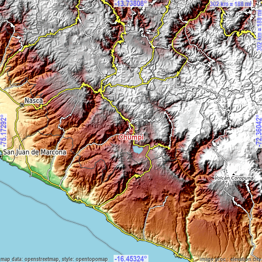 Topographic map of Chumpi