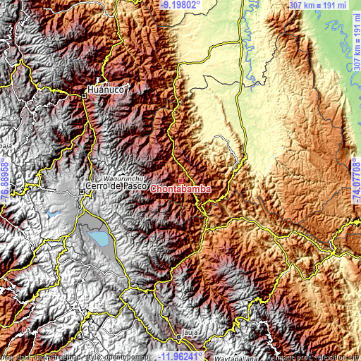Topographic map of Chontabamba