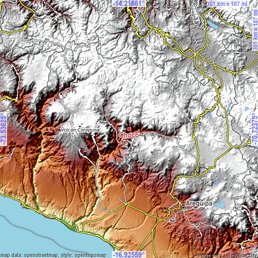 Topographic map of Choco