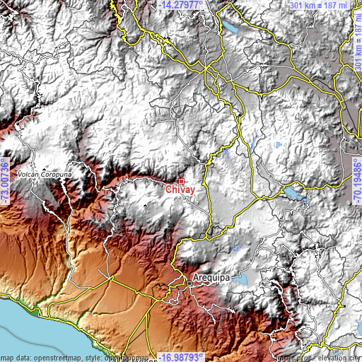Topographic map of Chivay