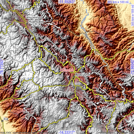 Topographic map of Chincho
