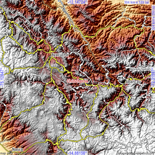 Topographic map of Chincheros