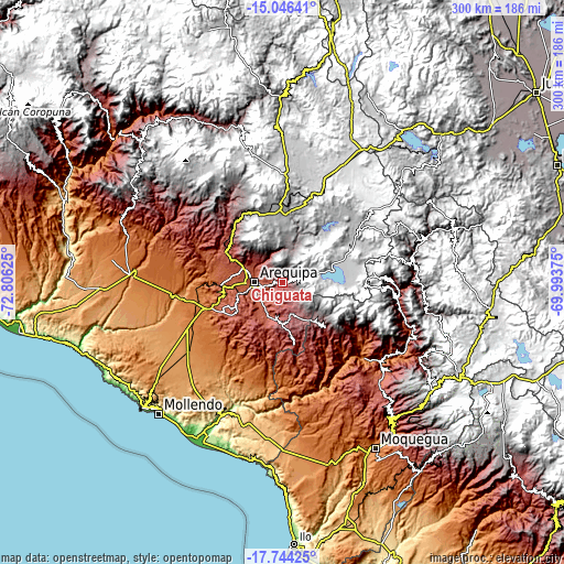 Topographic map of Chiguata