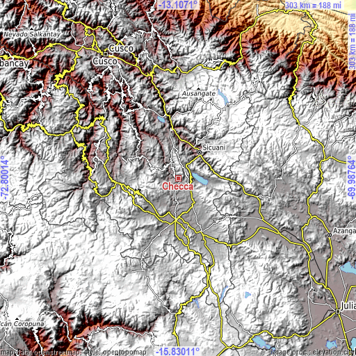 Topographic map of Checca