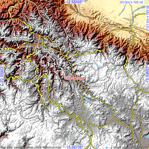 Topographic map of Checacupe