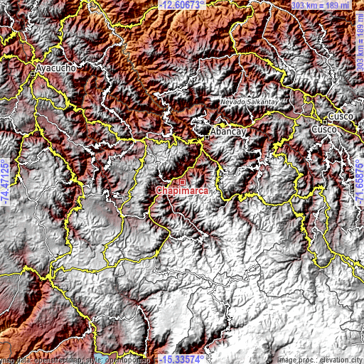 Topographic map of Chapimarca