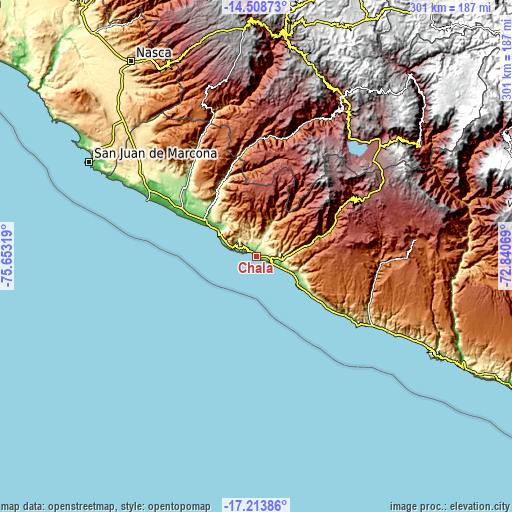 Topographic map of Chala