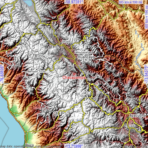 Topographic map of Chacapampa