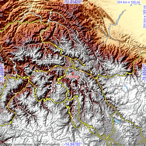 Topographic map of Ccorca