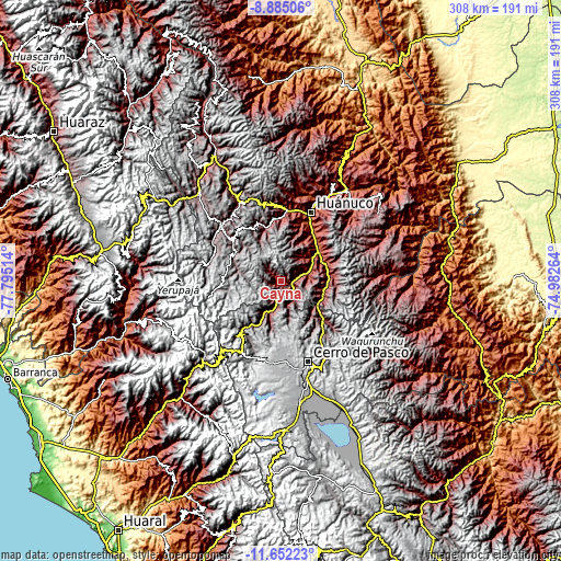 Topographic map of Cayna