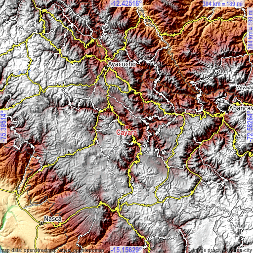 Topographic map of Cayara