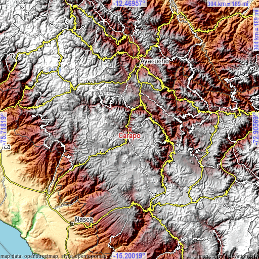 Topographic map of Carapo