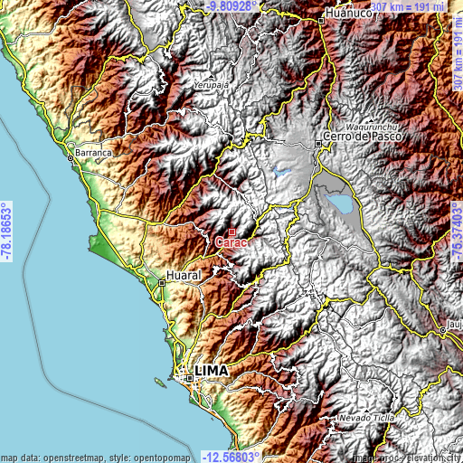 Topographic map of Carac