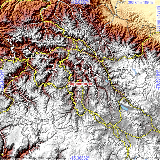 Topographic map of Capacmarca