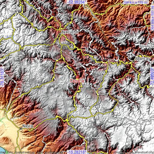 Topographic map of Canaria