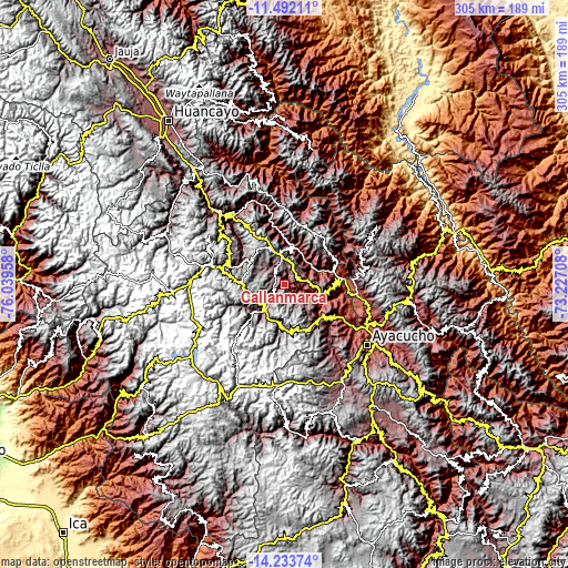 Topographic map of Callanmarca