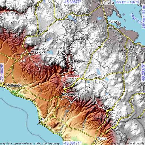 Topographic map of Calacoa