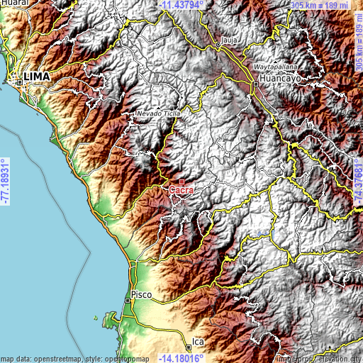 Topographic map of Cacra