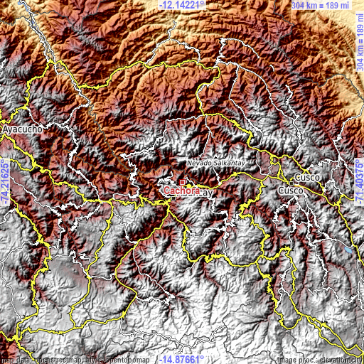 Topographic map of Cachora