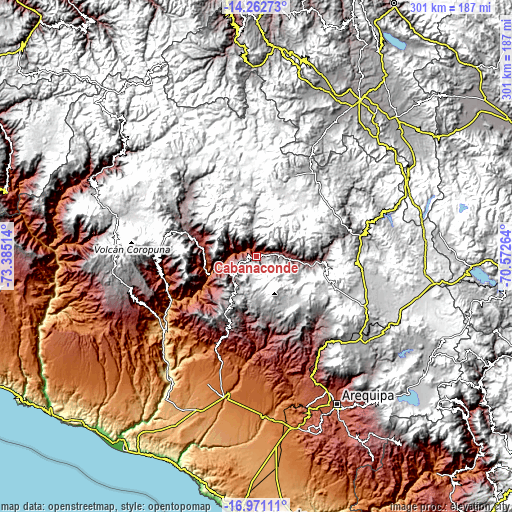 Topographic map of Cabanaconde