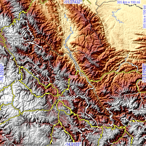 Topographic map of Ayna