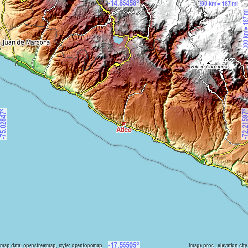 Topographic map of Atico