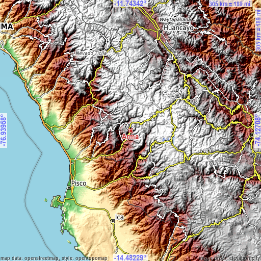 Topographic map of Arma