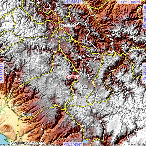 Topographic map of Apongo