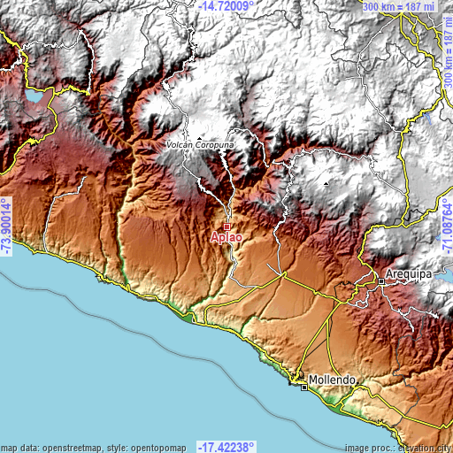 Topographic map of Aplao