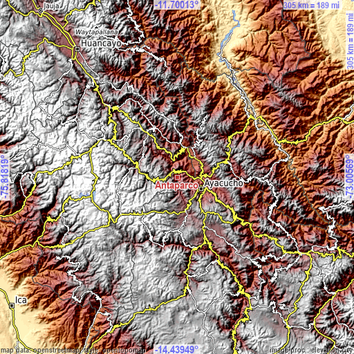 Topographic map of Antaparco