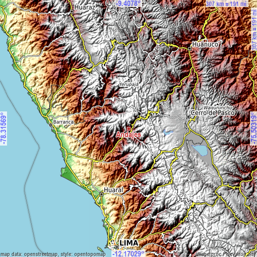 Topographic map of Andajes