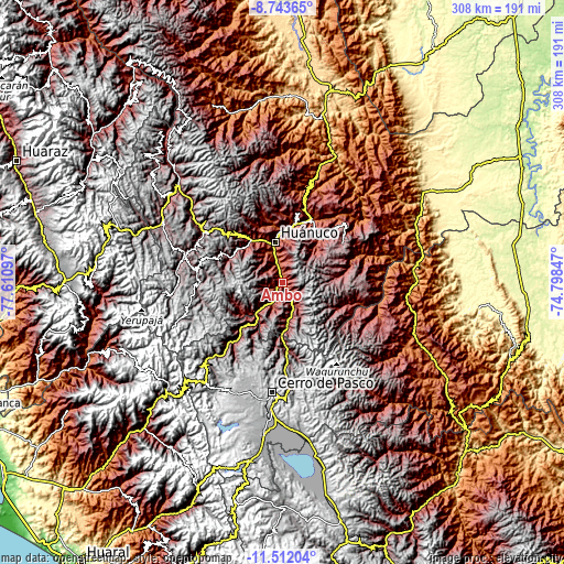 Topographic map of Ambo