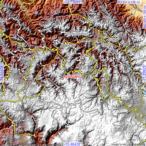 Topographic map of Ayrihuanca