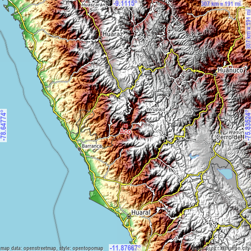 Topographic map of Aco