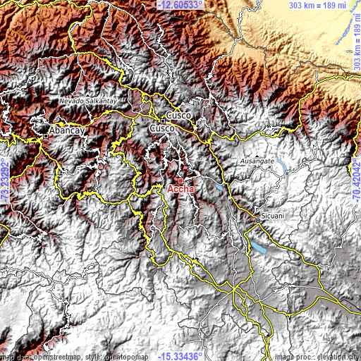 Topographic map of Accha