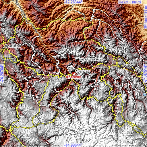 Topographic map of Abancay