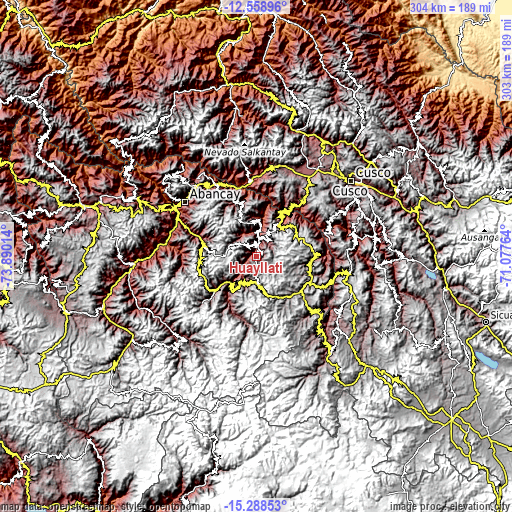 Topographic map of Huayllati