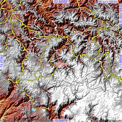 Topographic map of Ayahuay