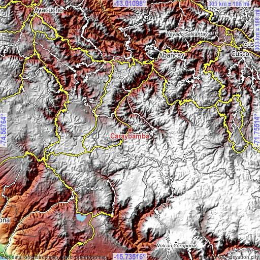 Topographic map of Caraybamba