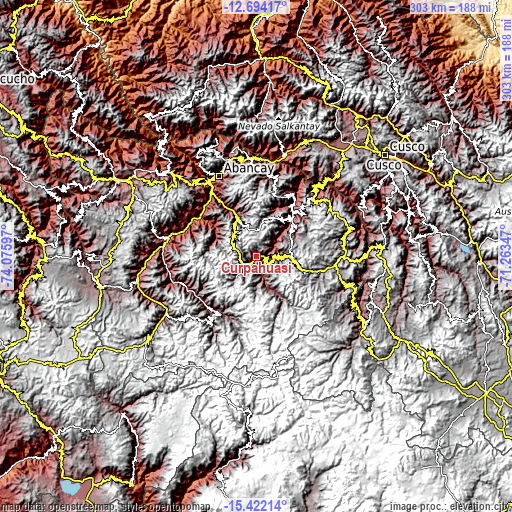 Topographic map of Curpahuasi
