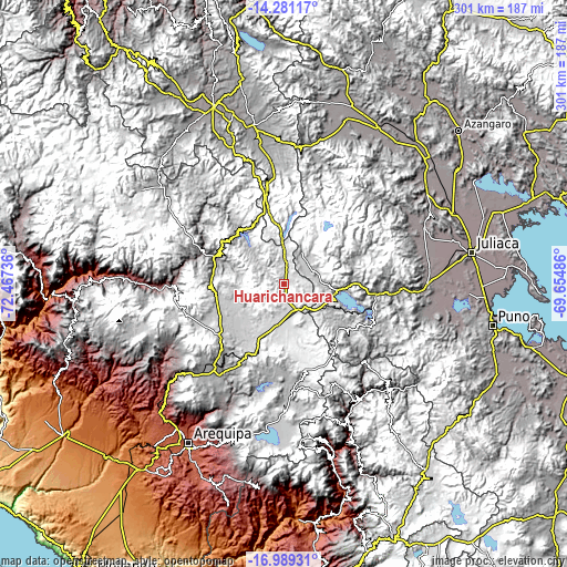 Topographic map of Huarichancara