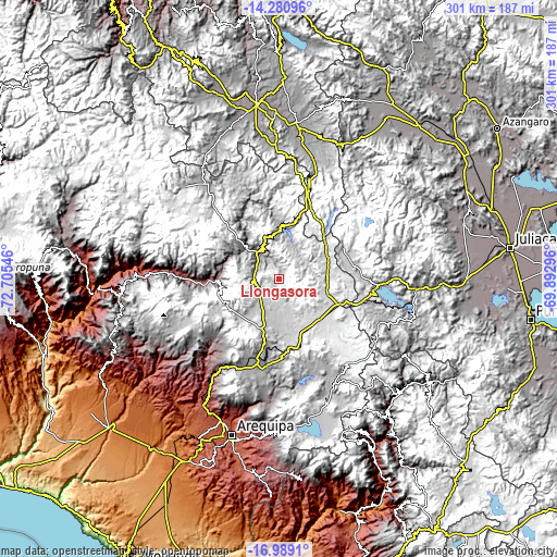 Topographic map of Llongasora