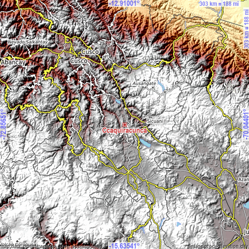 Topographic map of Ccaquiracunca