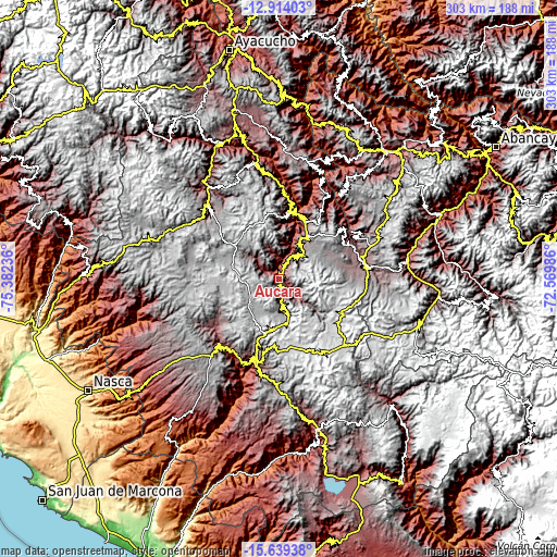 Topographic map of Aucara