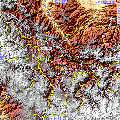Topographic map of Huaccana