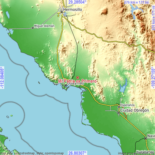 Topographic map of Mi Patria es Primero