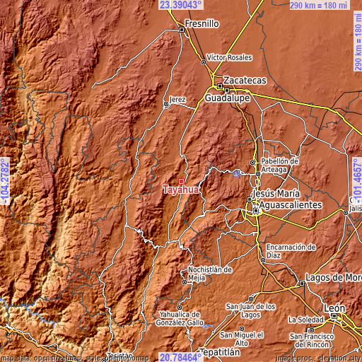 Topographic map of Tayahua